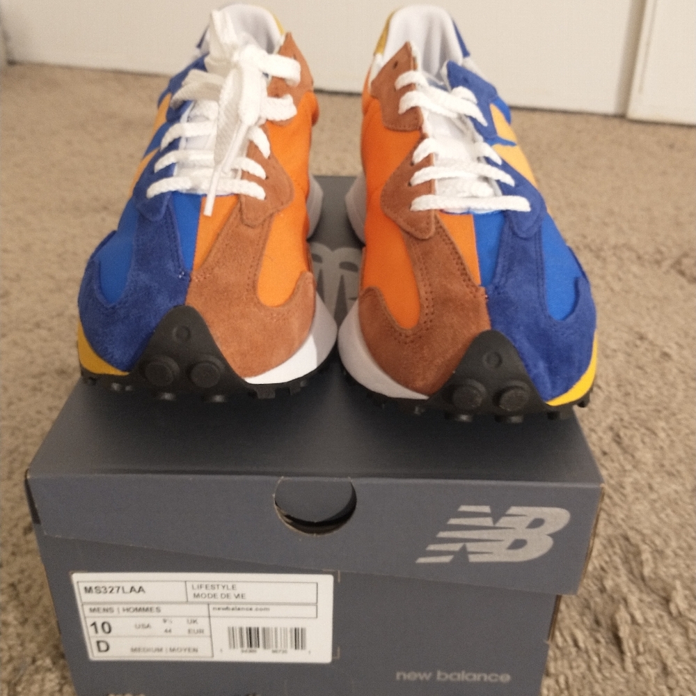 New Balance Man's Shoes size:10 color:Blue/Orange/Yellow/White